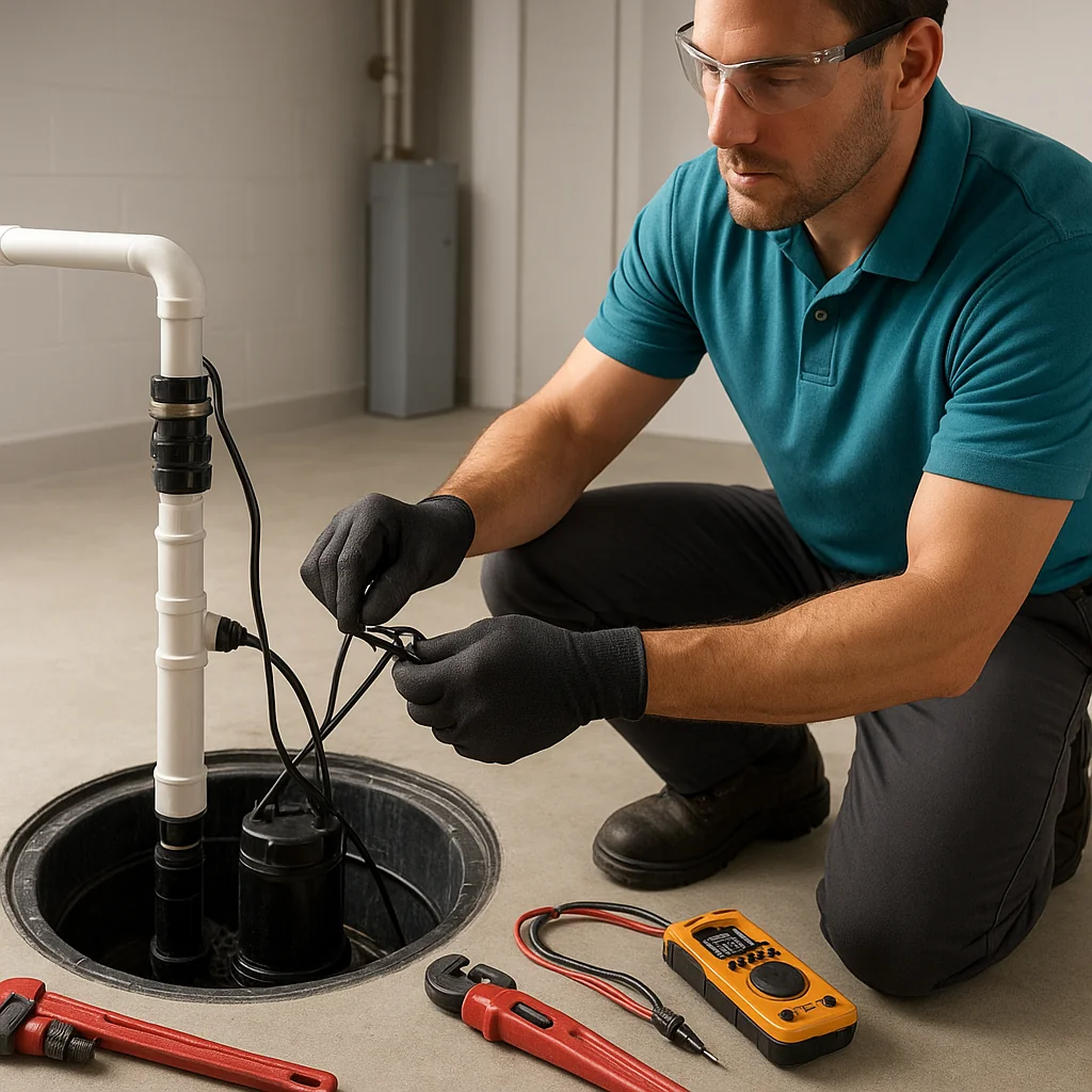 Sump pump repair and installation